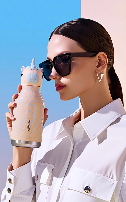 12 zodiac series stainless steel thermal flask with animal head lid